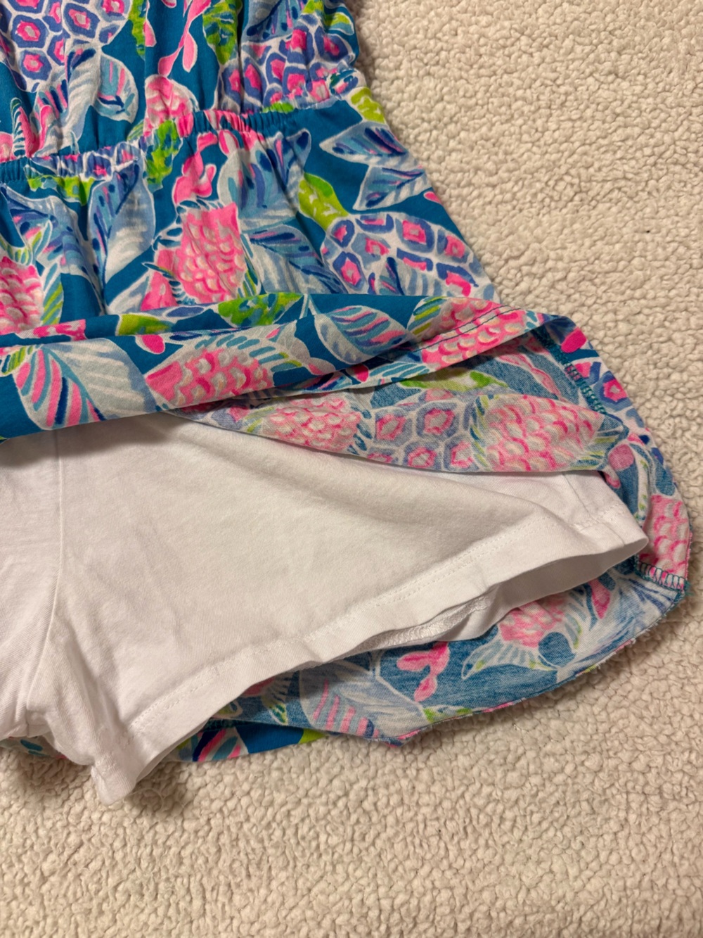Lilly Pulitzer Girls Sundari Romper Maldives Green Turtle Wave Dress Pink Blue - Picture 5 of 7